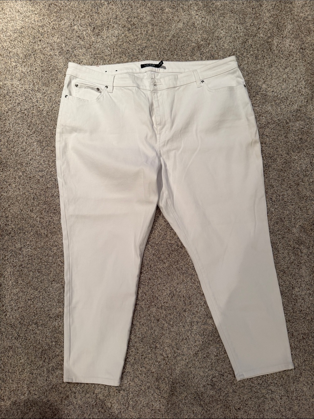 Lauren Ralph Lauren White Cropped Ankle Jeans